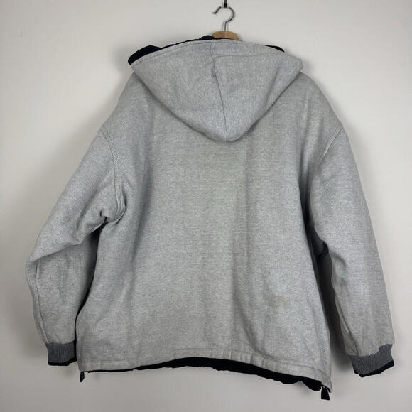 90s Adidas VTG Reversible Jacket Yellow Stripes Half Zip Pockets Insulated Sz L - Picture 9 of 10